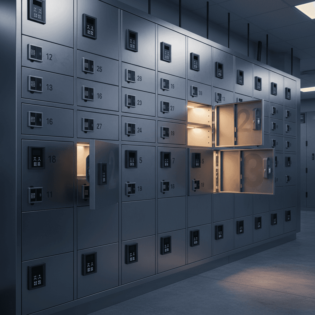 Evidence locker system with multiple compartment sizes